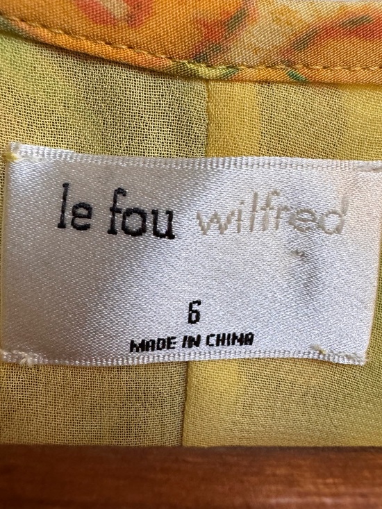 Le Fou Wilfred Tango Silk Yellow Floral Mini Dress. Size 6 - Picture 8 of 10